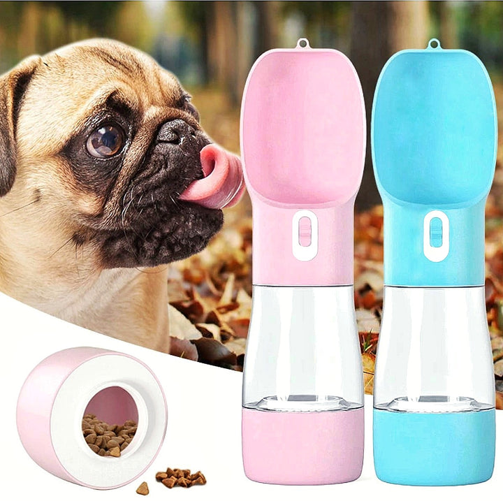 Hunde Trinkflasche inkl. Futterbehälter