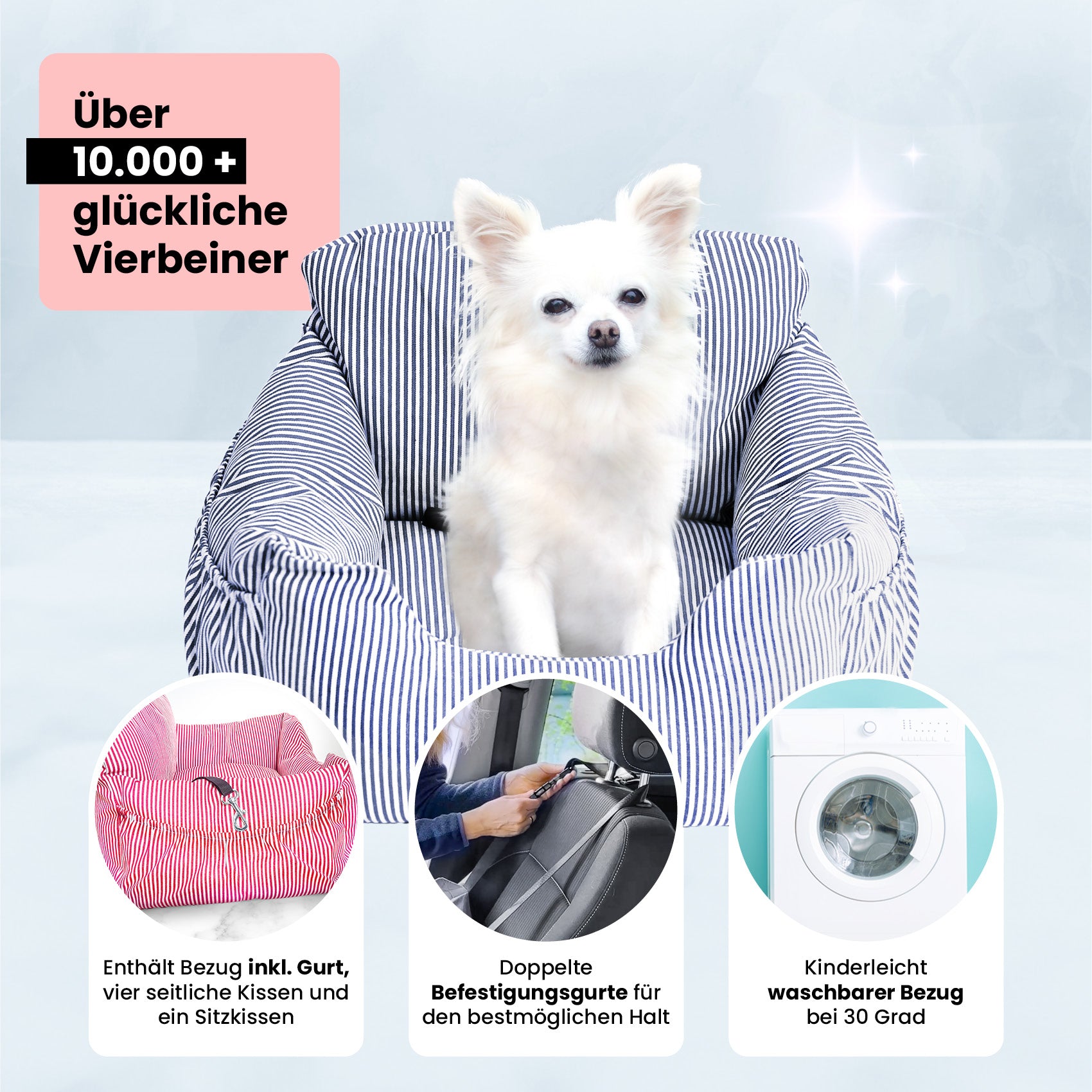 Premium Hunde Autositz inkl. Sicherheitsgurt