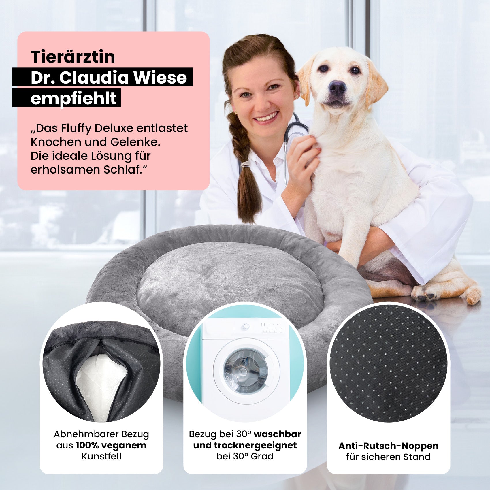 Premium Hundebett Fluffy Deluxe