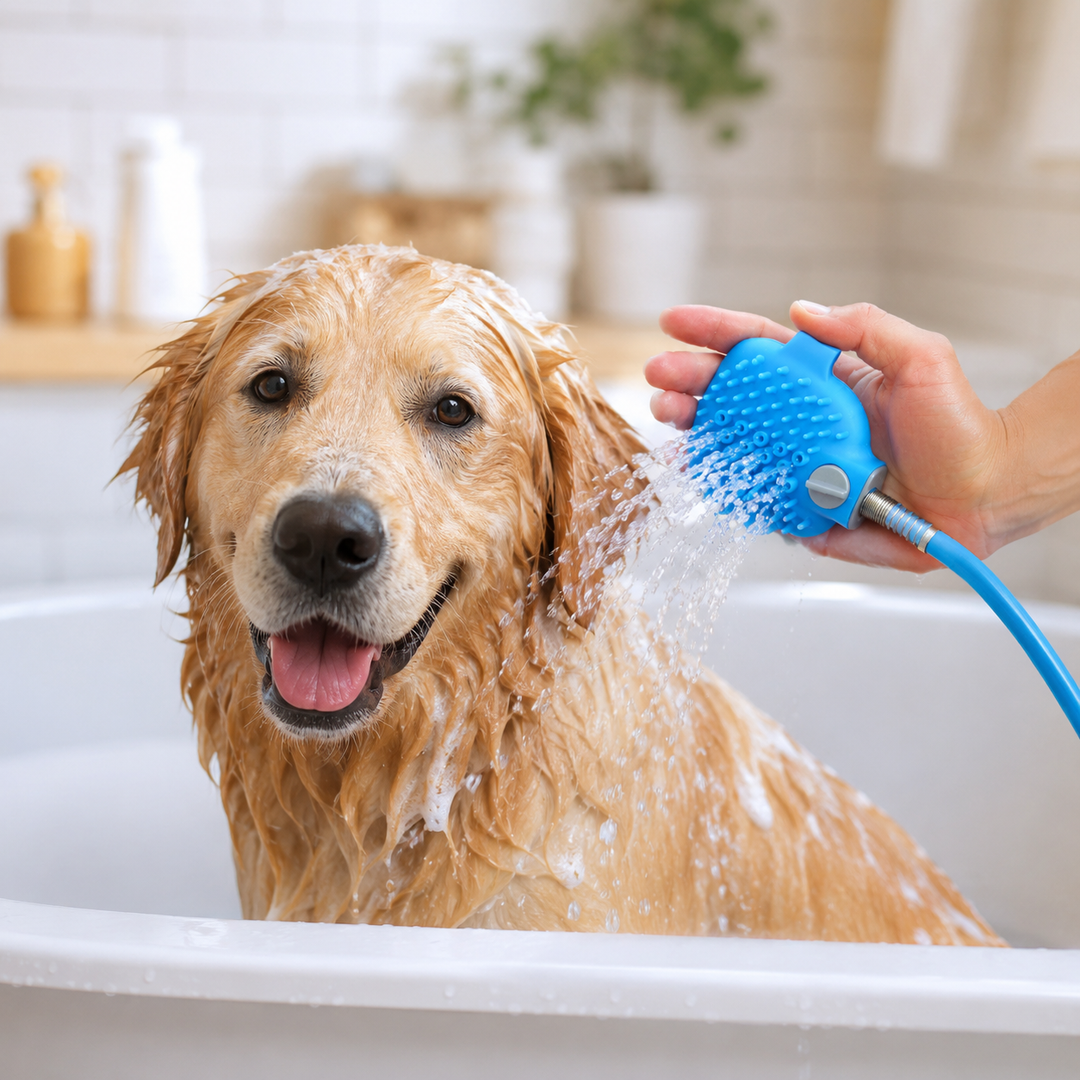 Hunde Duschbürste mit Schlauch