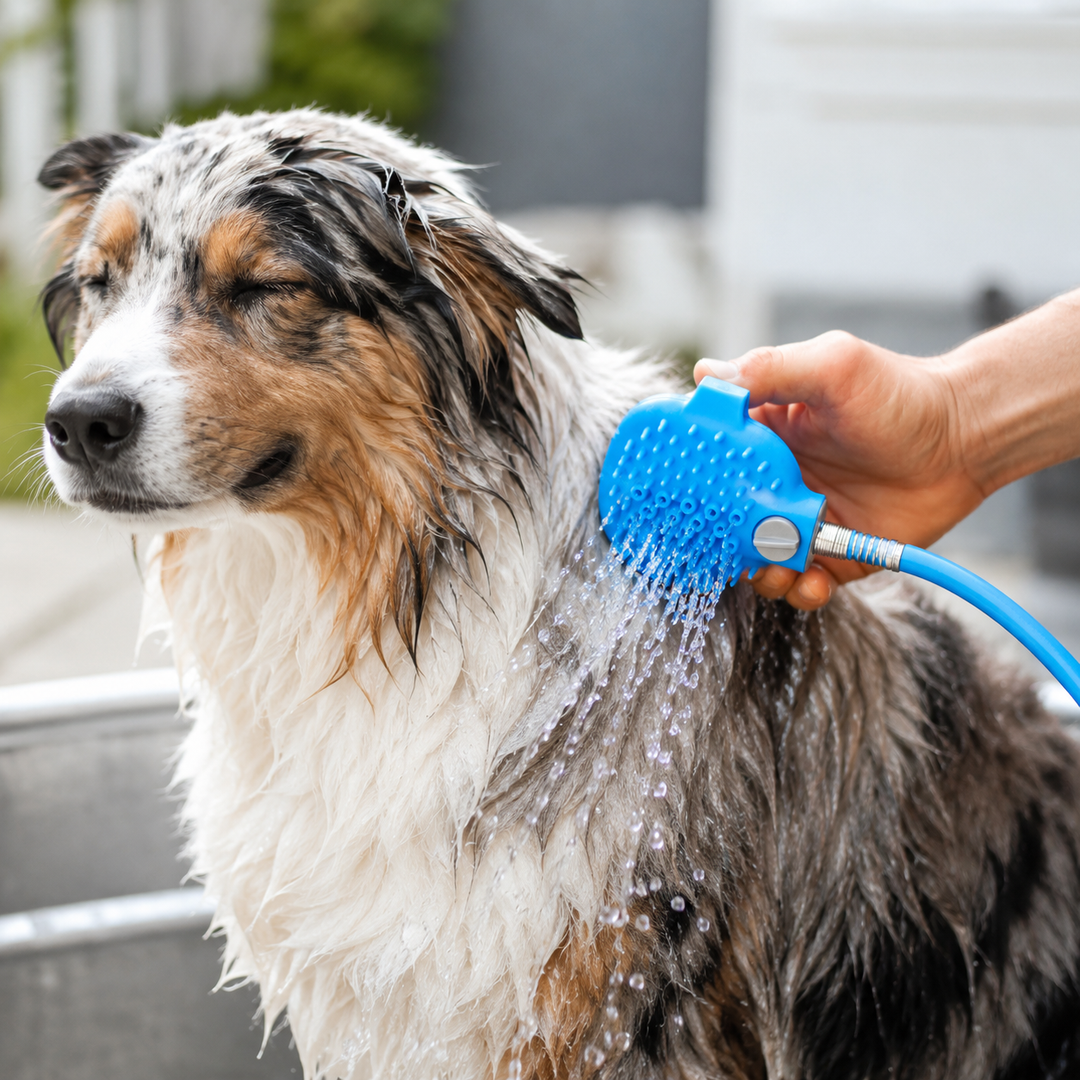 Hunde Duschbürste mit Schlauch