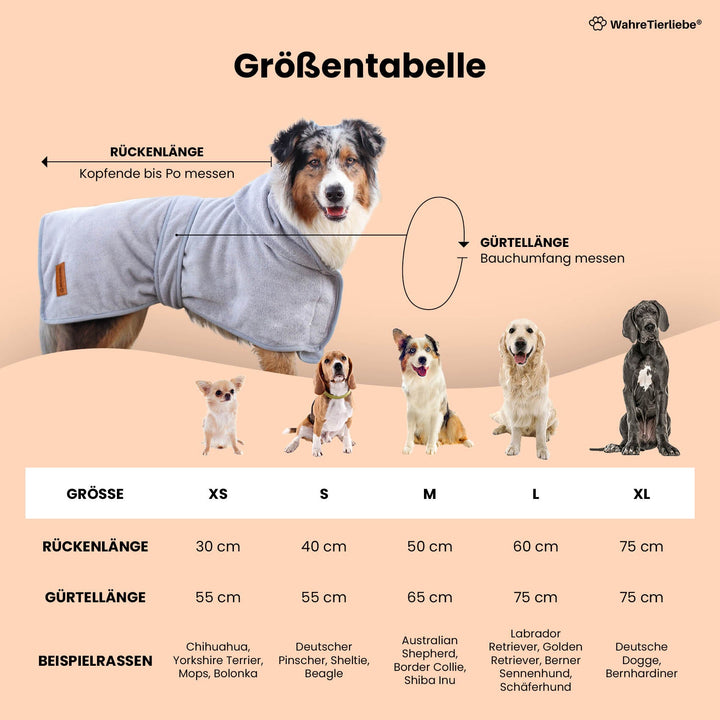 Persönliche Gravur - Premium Hunde Bademantel