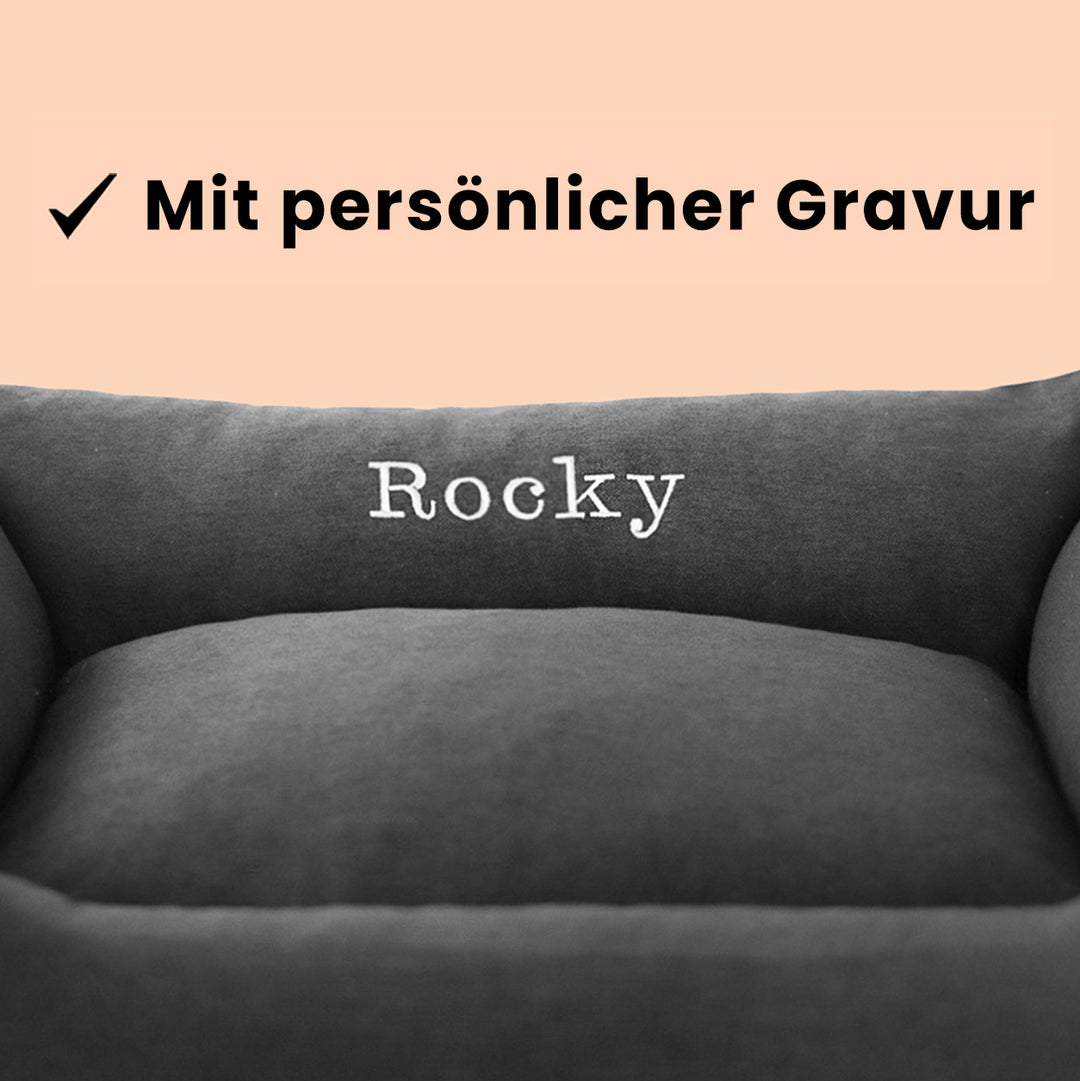 Persönliche Gravur - Orthopädische Hunde Couch