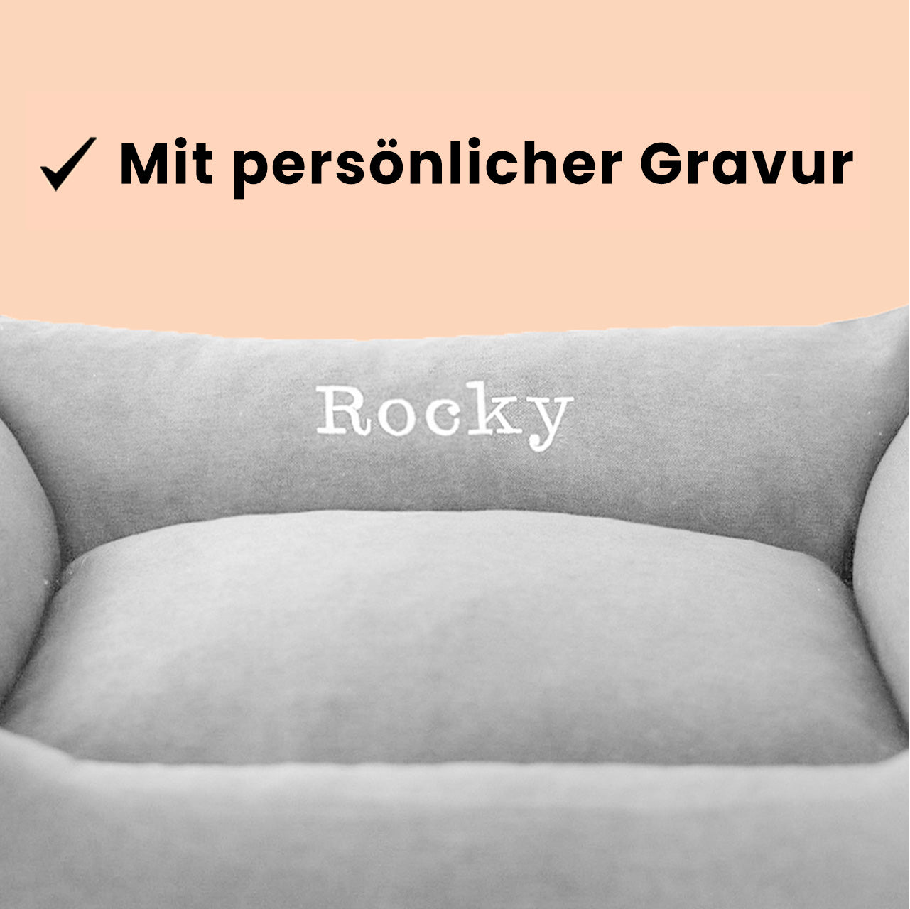 Persönliche Gravur - Orthopädische Hunde Couch