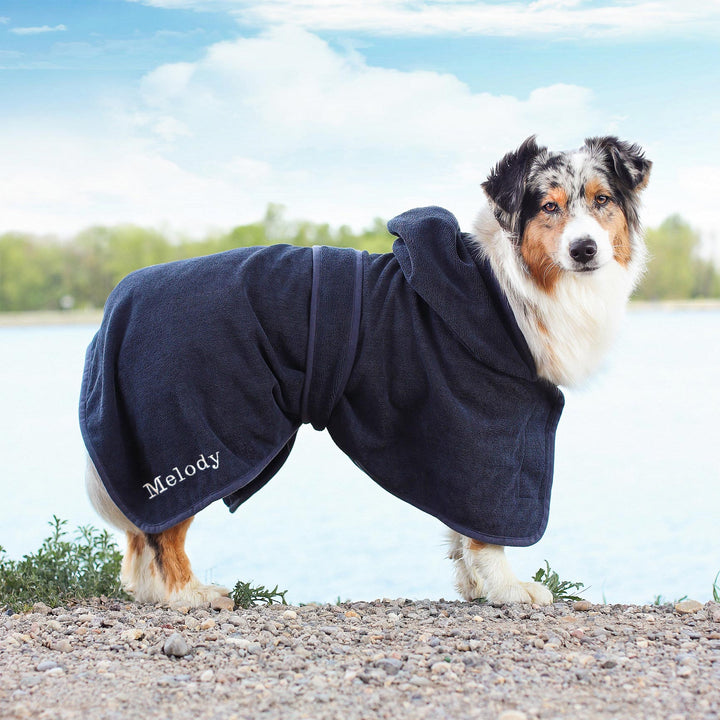 Persönliche Gravur - Premium Hunde Bademantel