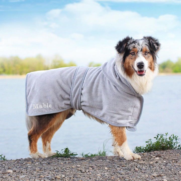Persönliche Gravur - Premium Hunde Bademantel