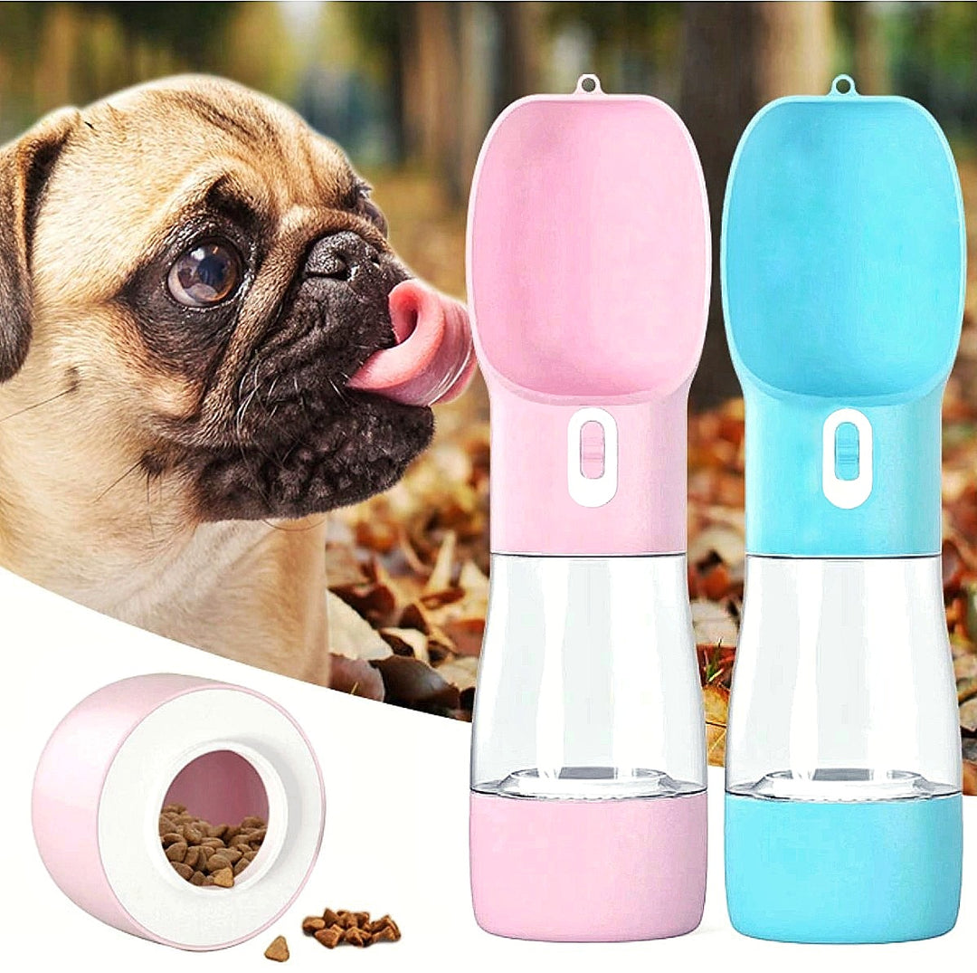 Hunde Trinkflasche inkl. Futterbehälter